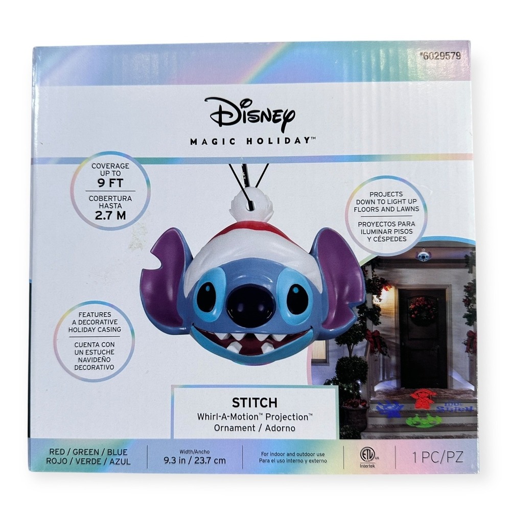 Disney Magic Holiday Stitch Whirl A Motion Projection Ornament New